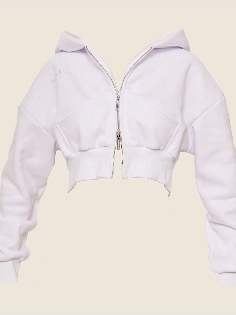 NWT THE CLASSICS CROPPED ZIP HOODIE IN WHITE